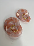 Peach Double Circle Earrings