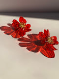 Color and Gold Flower Earrings