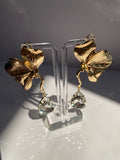 Long Flower Diamond Earrings
