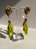 Green & Gold Leaf Earrings