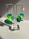 Green & Blue Flower Earrings