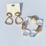 Gold & Clear Tear Drop Set